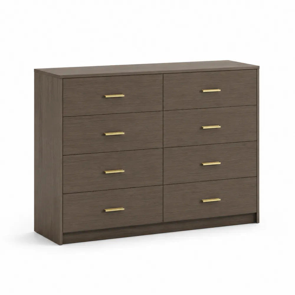 MDF Kommode mit 8 Schubladen Braun