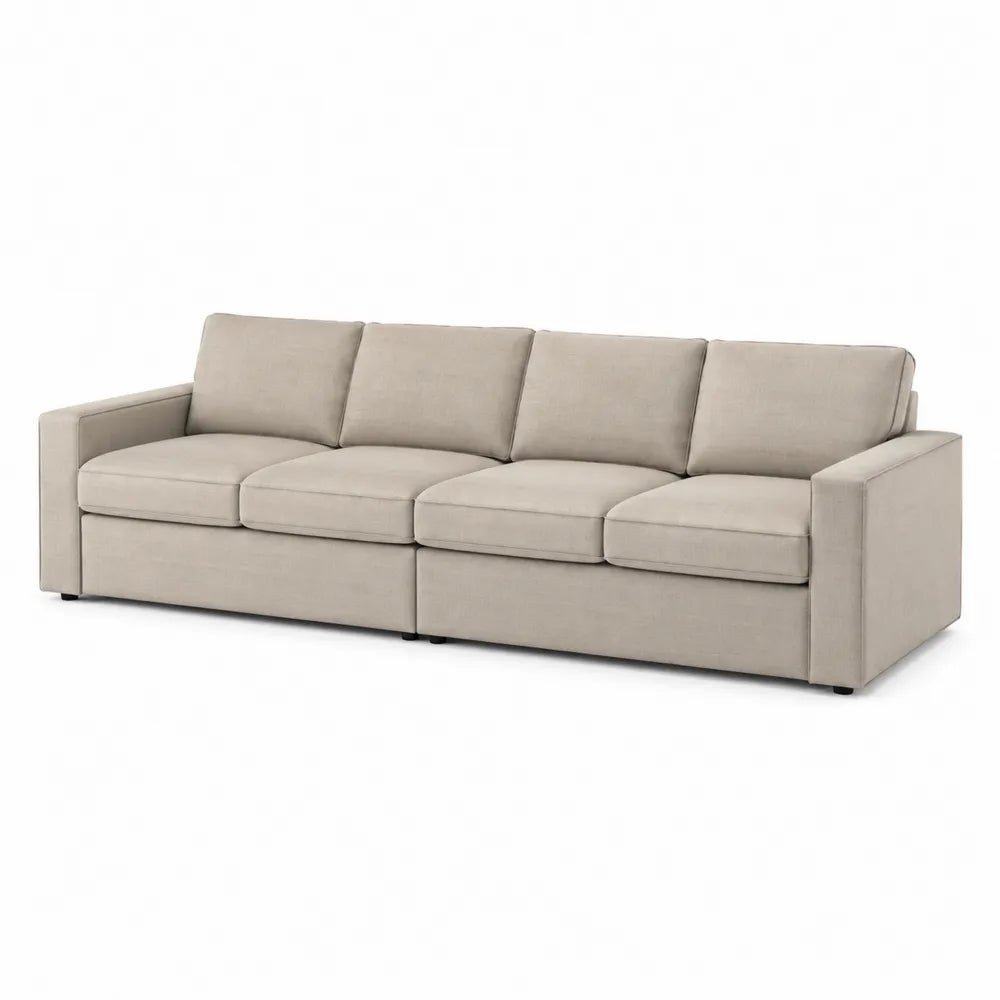 4-Sitzer Sofa Stoff Beige 300cm x 100cm x 85cm