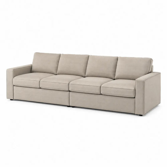 4-Sitzer Sofa Stoff Beige 300cm x 100cm x 85cm