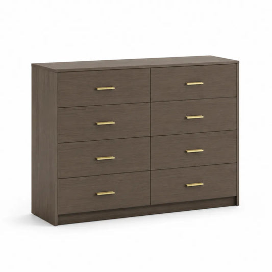 MDF Kommode mit 8 Schubladen Braun